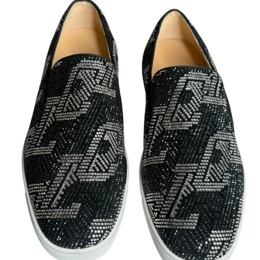 Christian Louboutin Rollerboat Studded Strass Pik Boat Shoes Size 40.5 7.5 Christian Louboutin Roller Boat Pik Pik Slip-On Sneakers  main image 4